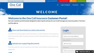 Welcome to Onecall Customer Portal · Onecall ... - One Call Insurance