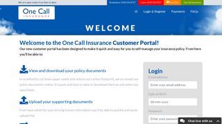 Welcome to Onecall Customer Portal · Onecall Portal