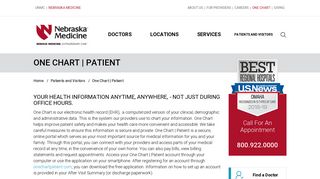 One-Chart Patient Portal | Nebraska Medicine