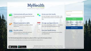 MyHealth - Login Page