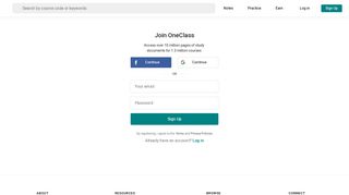 Sign up - OneClass