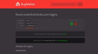 forum.oneclickchicks.com passwords - BugMeNot