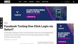 Facebook Testing One-Click Login via Safari? – Adweek