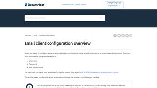 Email client configuration overview – DreamHost