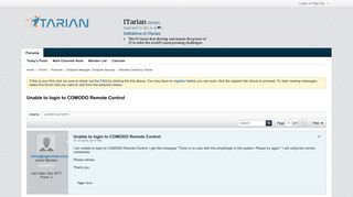 Unable to login to COMODO Remote Control - ITarian Forum | Sign up ...