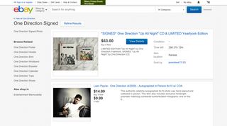 One Direction Signed: Entertainment Memorabilia | eBay