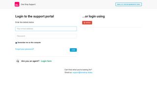Login - One Drop Support