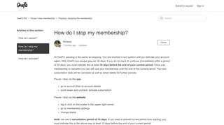 How do I stop my membership? – OneFit EN