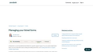 Managing your ticket forms – Zendesk Support