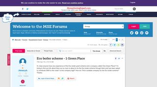 Eco boiler scheme - 1 Green Place - MoneySavingExpert.com Forums