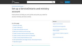 Set up a ServiceOntario and ministry account | Ontario.ca