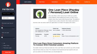 One Loan Place [Payday / Personal] - Paydayok