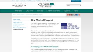 One Medical Passport - Crozer-Keystone Health System - PA