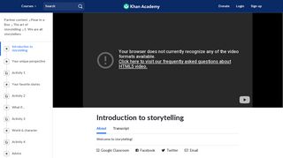 Introduction to storytelling (video) | Khan Academy