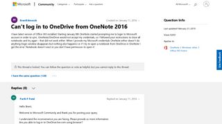 Can't log in to OneDrive from OneNote 2016 - Microsoft Community