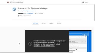 1Password X – Password Manager - Google Chrome