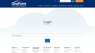 Login - OnePoint Human Capital Management
