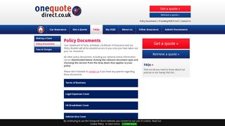 Car Insurance Policy Documents | Onequote Direct