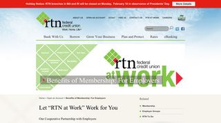 Credit Union Member Benefits - Employers, Employees| RTN Federal ...