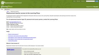 Replacement teachers - Learning Place - Education Queensland