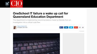 OneSchool IT failure a wake up call for Queensland Education ...