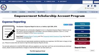 Expense Reporting - Empowerment Scholarship Account Program ...