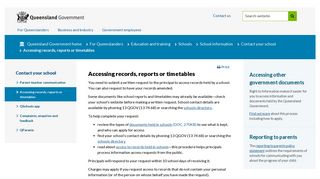 Accessing records, reports or timetables - Queensland Government