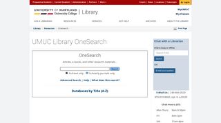 OneSearch - UMUC Library
