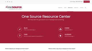 Resource Center | One Source The Background Check Company
