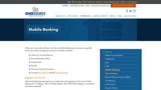Mobile Banking - One Source Federal Credit Union