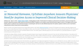 At Memorial Hermann, UpToDate Anywhere Answers Physicians ...