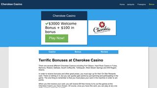 Cherokee Casino bonus