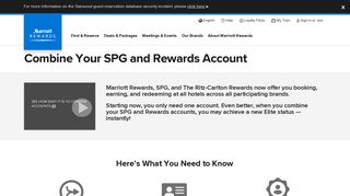 Account Merge Information | SPG & Marriott Rewards