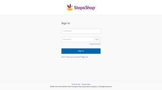 Account Login - Stop and Shop
