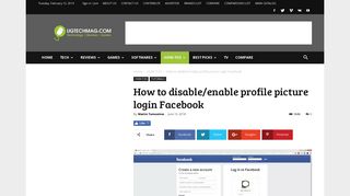 How to disable / enable profile picture login Facebook - UG TECH MAG