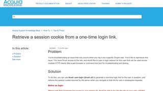 Retrieve a session cookie from a one-time login link. – Acquia Support ...