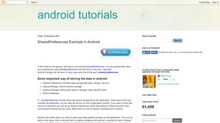 android tutorials: SharedPreferences Example in Android