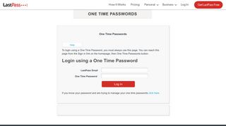 LastPass - One Time Passwords