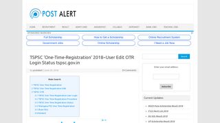 TSPSC 'One-Time-Registration' 2018~User Edit OTR Login Status ...
