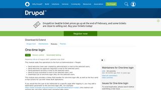One-time login | Drupal.org