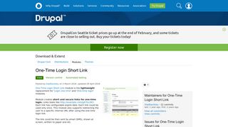 One-Time Login Short Link | Drupal.org