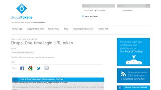 Users, One-time login URL token | Drupal Tokens