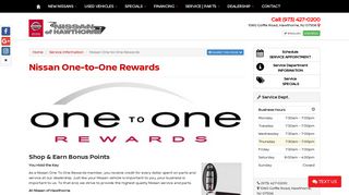 Shop and Earn Bonus Points with Nissan One-to-One Rewards