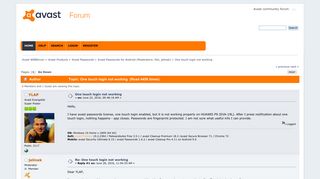 One touch login not working - Avast WEBforum