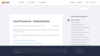 Avast Passwords - Getting Started | Official Avast Support