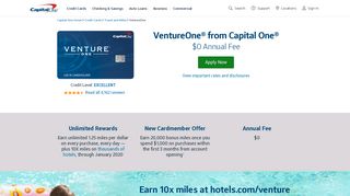 VentureOne - Miles Rewards with No Annual Fee | Capital One