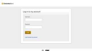 Online Banking Login - OneUnited Bank - Digital Insight
