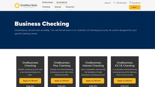 Business Checking Account | Business Banking | OneWest Bank