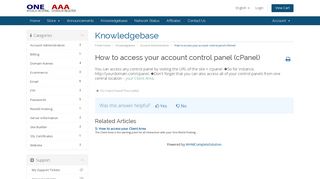How to access your account control panel (cPanel) - One World Hosting