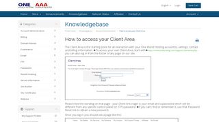 How to access your Client Area - Knowledgebase - One World Hosting ...